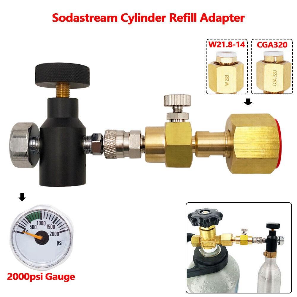 Adaptador de llenado para cilindro de carbonatación, tanque, adaptador de llenado, estación de llenado