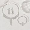 Meier Three-piece set, bracelet, earrings, necklace, women's chain, elegant dress wedding accessories