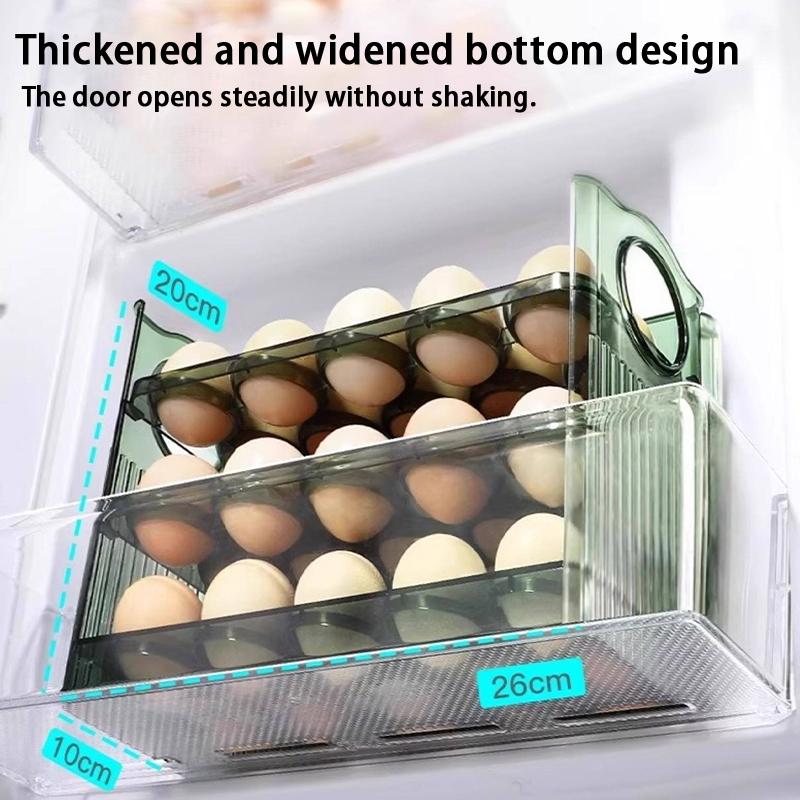 Küche Großraum Eier Kühlschrank Aufbewahrungsbox - Tragbarer Mehrschichtiger Eierablage Organizer, Automatisch Öffnender/Schließender Eierhalter