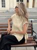 Women's Sleeveless Color Block Sweater Vest with Bow Tie Design (2026)