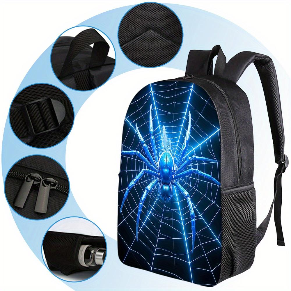 3pcs Spider Pattern Backpack Large Capacity Backpack Messenger Bag Pencil Case Perfect Gift