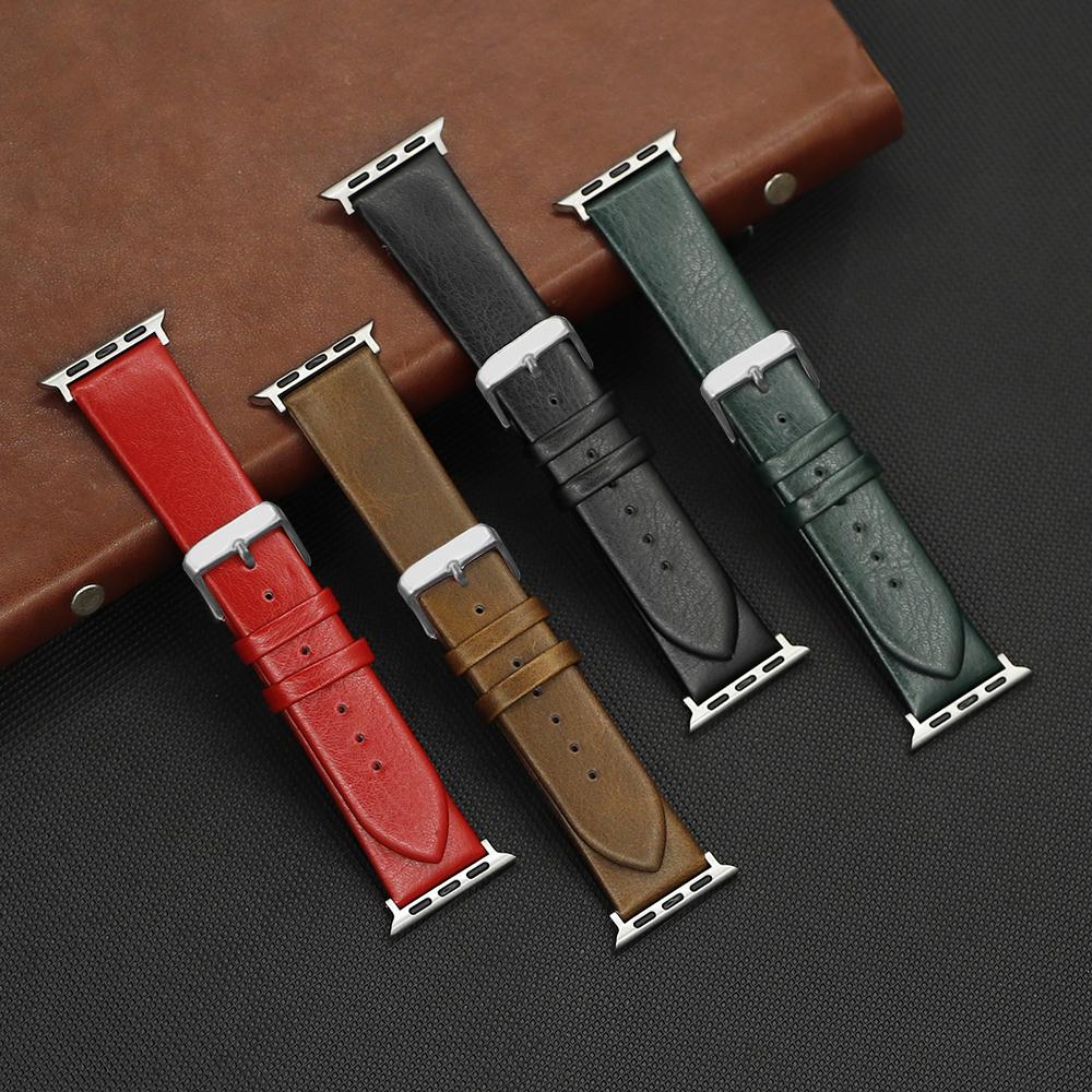 Leather Strap for Apple Watch Band 45mm 41mm 44mm 40mm 42mm 38mm 49mm Man Woman Bracelet for Iwatch 9 8 7 6 5 4 SE Ultra 2