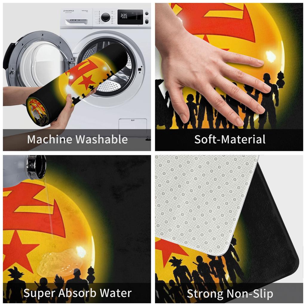 DragonBall Anime Dragon Ball Doormat Anti-Slip Entrance Bath Kitchen Door Floor Mat Garden Rug Carpet Footpad