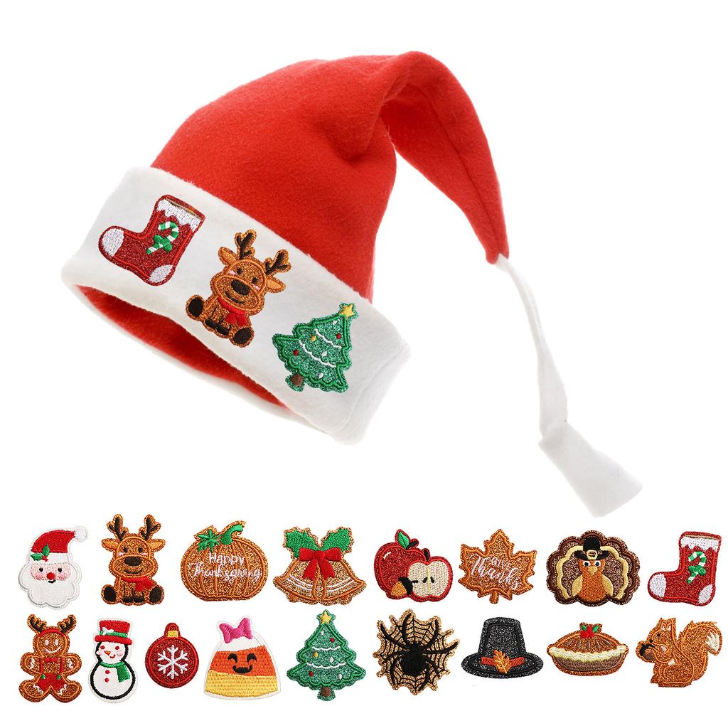 Christmas Iron-on Embroidered Patches Sew Applique Embroidered Patches for Jeans Clothing Festival DIY Christmas Gifts