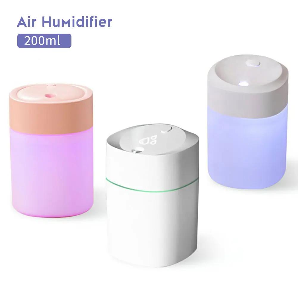 Fashion 200ml Mini Air Humidifier for Bedroom Office with Night Light Essential Oil Diffuser USB Mist Maker Car Air Freshener