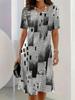 New Summer Mid-length Dress 3D Printed Design Casual for Outings and Parties