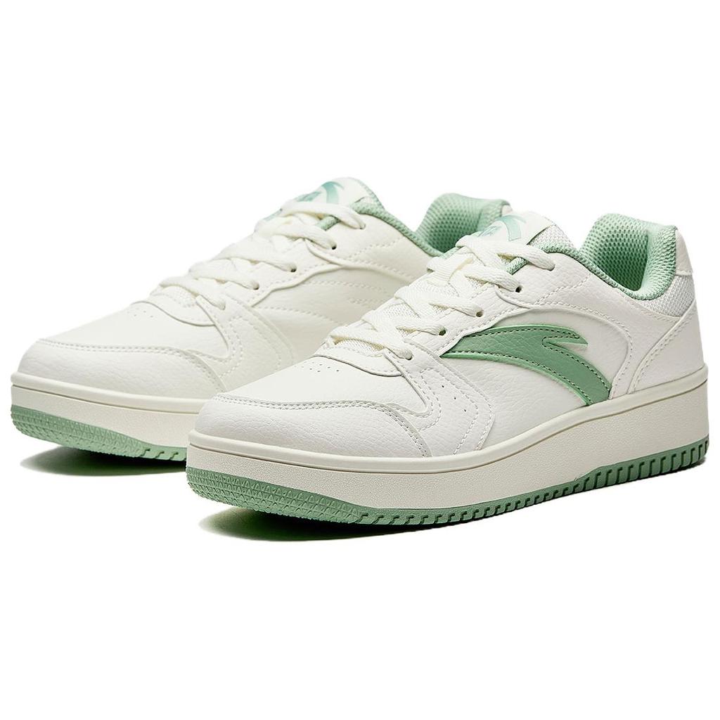 Anta Zero Feel Year One Versatile Casual Non-Slip Lightweight Low-Top Skate Shoes Women sneaker White Green 122518022R-1