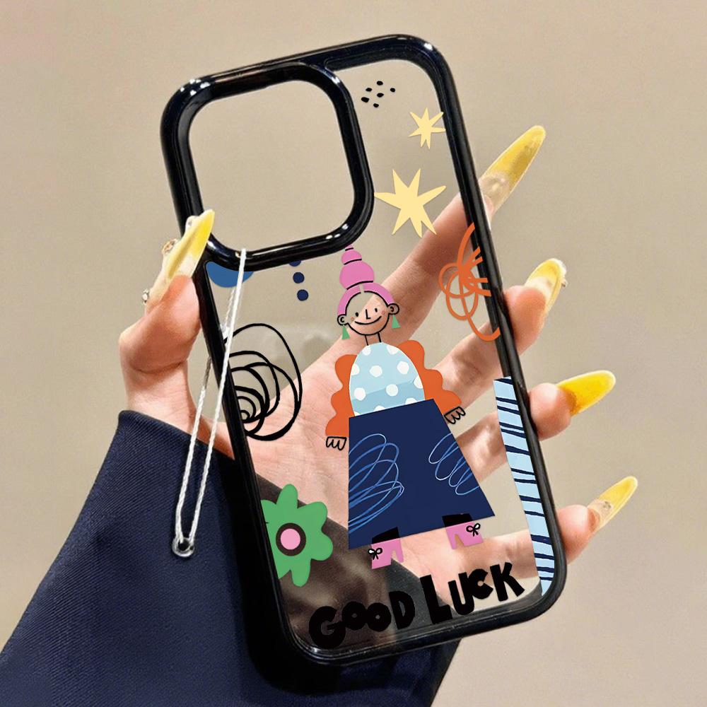 Acrylic Phone Case for iPhone 11 12 13 14 Pro 12 14 16 Pro Max for Samsung A16 A36 A56 S24 FE High-quality Painted Anti-fall Mobile Phone Case