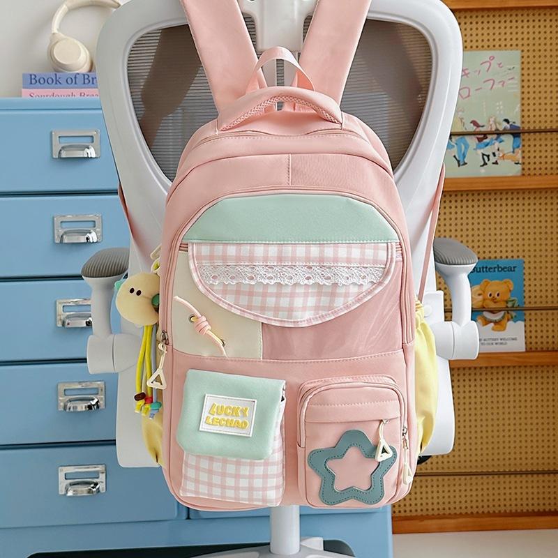 Schoolbag Japanese ins small fresh lace sweet backpack girl light make-up bag large capacity travel casual backpack