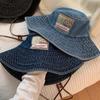 Sunshade Retro Fisherman Hat Wide-Brimmed Sun Protection Basin Cap Denim Bucket Hats  Summer