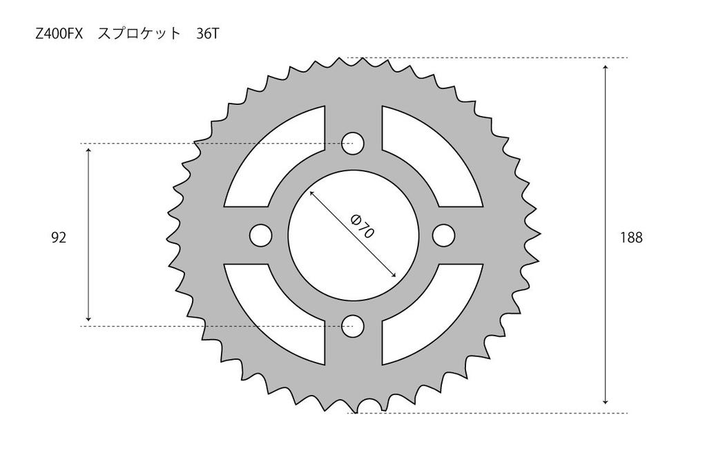 CHERRY [523] Z400FX E1-3 Rear Sprocket 530-36 High Speed Specifications SPROCKET-FXE1-36T SPROCKET-FXE1-36T