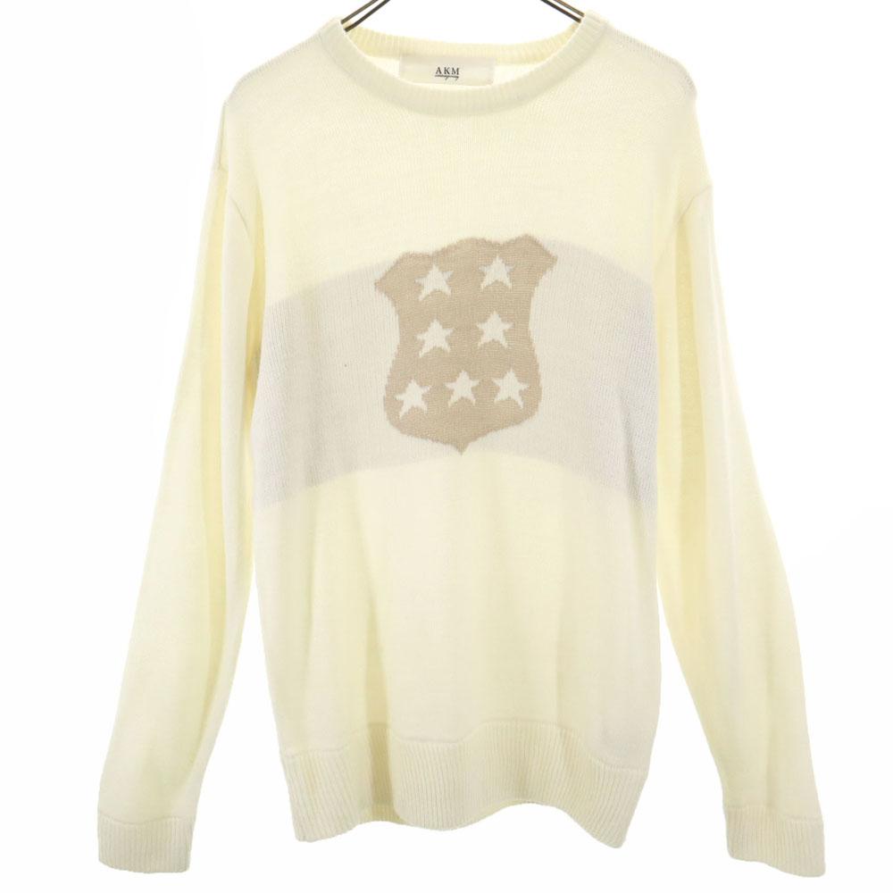 

AKM Long sleeve sweater L white knit Men s Used