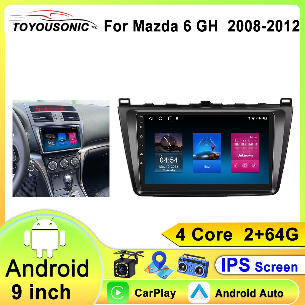 Android 13 Carplay LTE for Mazda 6 2007 2008 2009 2010 2011 2012 Car Radio with BOSE Multimedia Player 2 Din Stereo GPS Audio