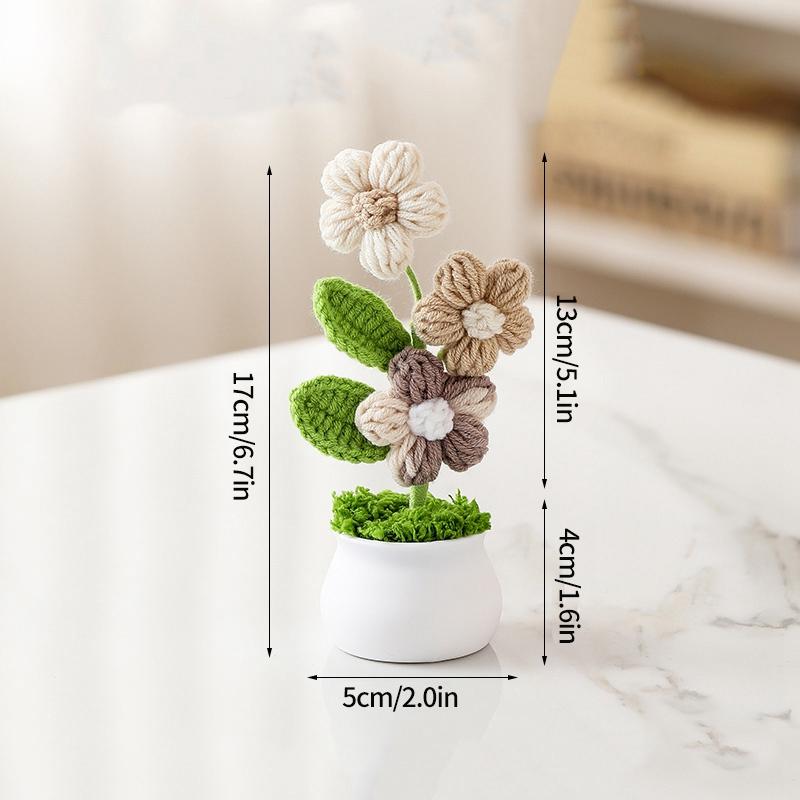 Crochet Flowers Artificial Eternal Flowers Wedding Gifts for Guests Woven Flowers Sunflowers Mothers Day Gift Parents' Day Gifts