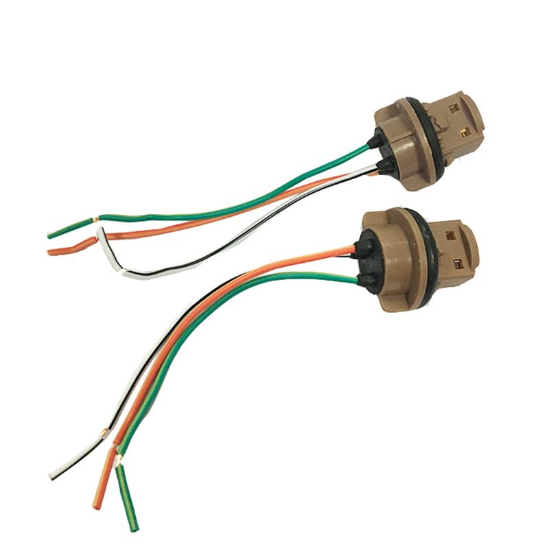 7443 T20 Bulb Socket Female Adapter for Brake Turn Signal Reverse Tail Light with Wire Multi-Purpose Socket Connector