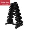 Jingliansheng 105kg Fixed Round Head Dumbbell Set with Rack