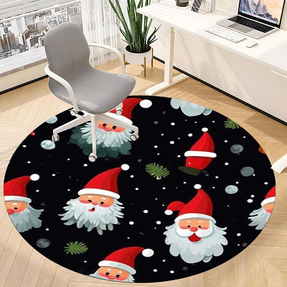 1pc Christmas Santa Claus Chair Carpet for Office Non-Slip, Machine Washable Rug for Office, Room - Polyester, Machine Made yy251029237