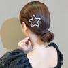 Metal Star Side Clip Geometric Hollow Hair Clip Personality Rhinestone Star BB Clip\  Girls