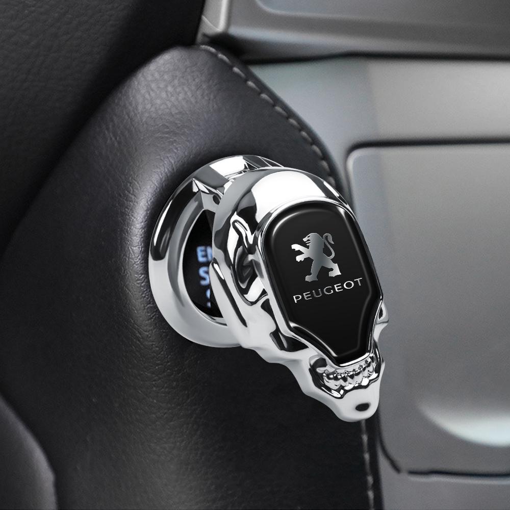 Car One-Click Switch Button Protective Cover Engine Start Stop Switch tire value For Peugeot 206 207 208 2008 306 307 107 3008