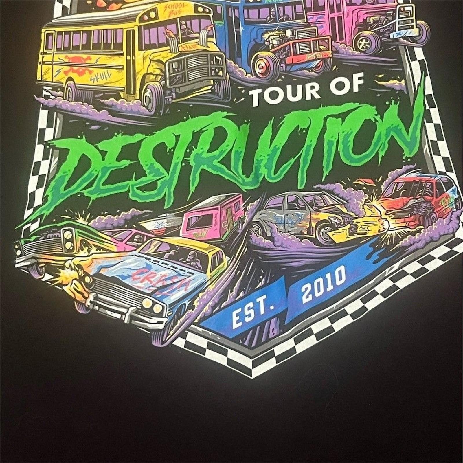 Tour of Destruction Port & Company T-Shirt Mens 3XL Black UV Glow Graphic 3XL