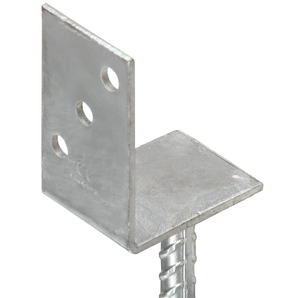 Vidaxl Post Anchors, 12 Pcs., Silver, 8X6X30 Cm, Steel