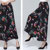 WTEMPO Frühling Sommer Gemischt Baumwolle Breite Bein Cropped Hosen Frauen Große Größe Hohe Elastische Taille Gedruckt Culottes