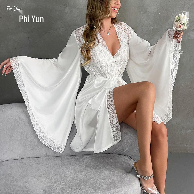Women's Satin Bathrobe & Pajama Set 850 - Sexy & Loose Fit Homewear