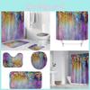 Durable Waterproof Shower Curtain With Stunning 3d Purple Flowers Design