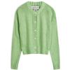 Casual Round Neck Comfortable Single-Breasted Versatile Long Sleeve Knit Sweater Women Tops Light-Green 47B306G