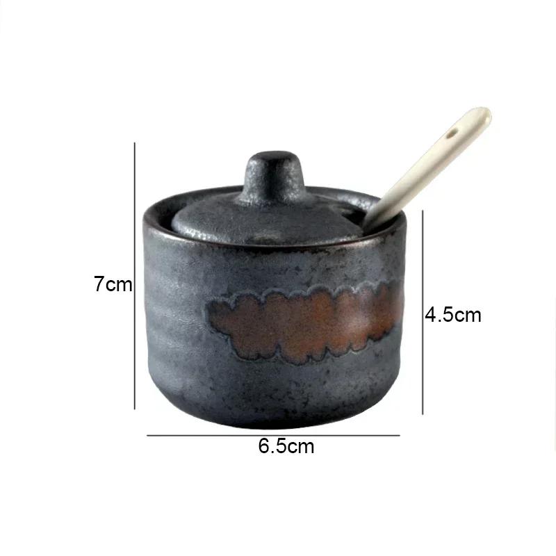 Retro Ceramic Seasoning Jars Salt and Pepper Shakers Kitchen Spice Tools Spice Organizer Jars Seasoning Box Kitchen Accessories