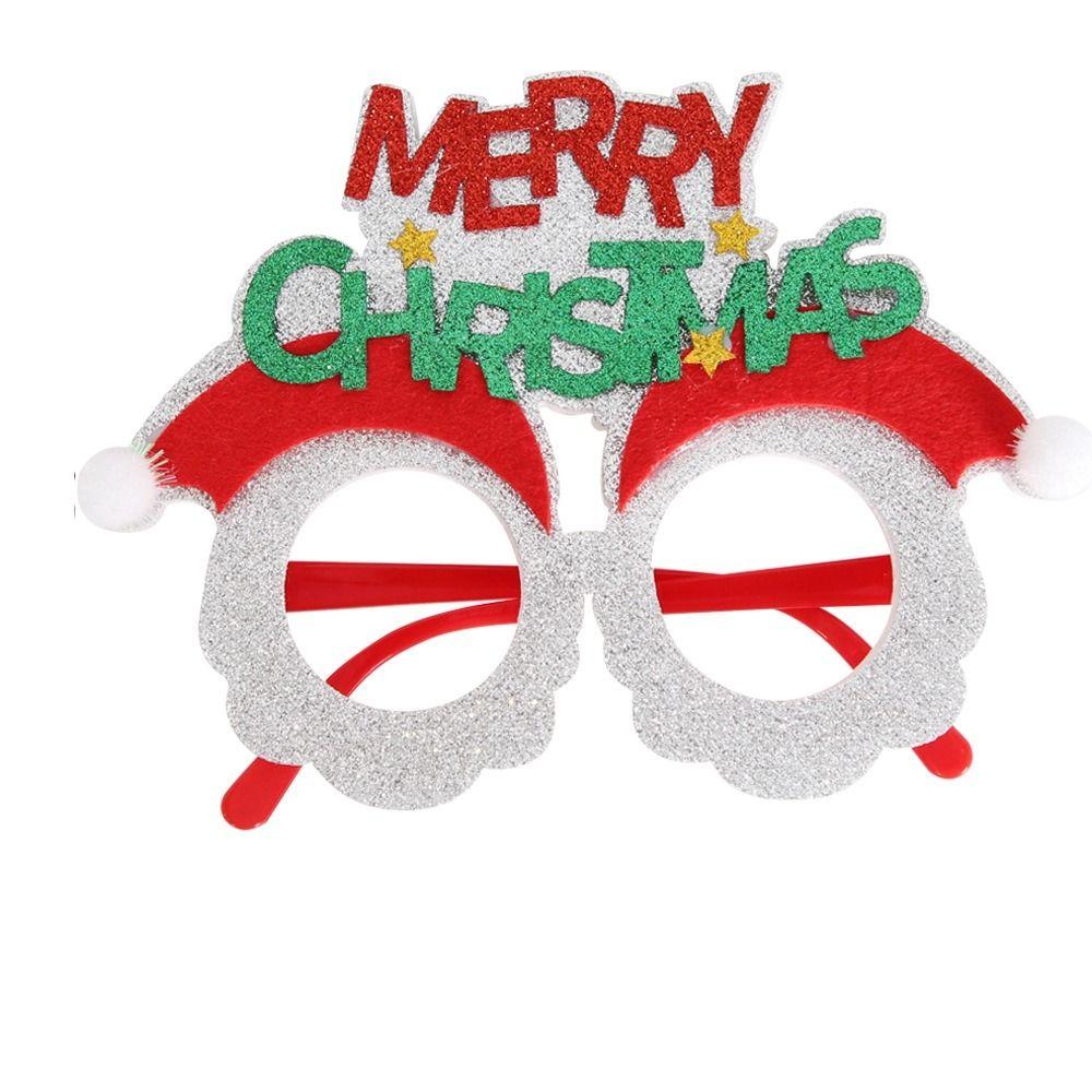 Red Santa Claus Eyeglasses Christmas Decorative Glasses Party Decorations Christmas Frame Glasses