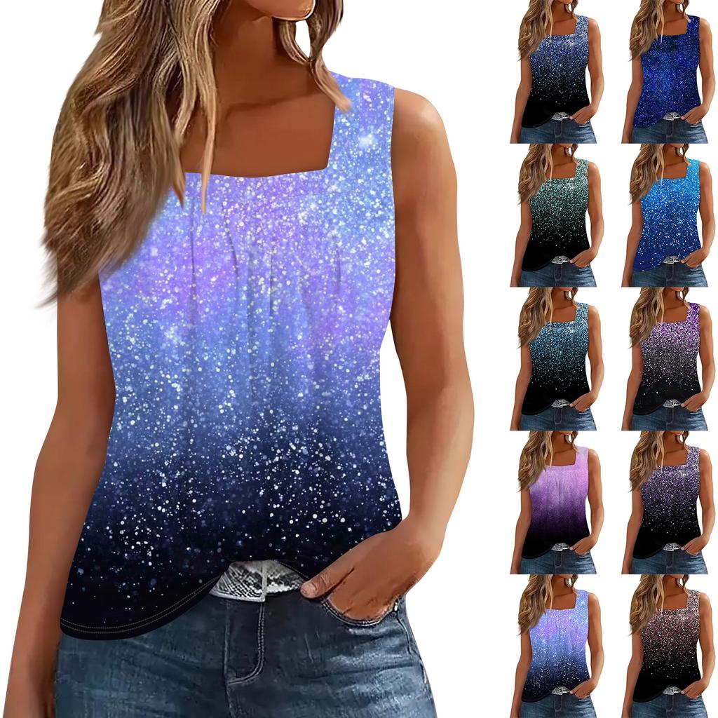 Women's Fashion Sexy Pleated Square Neck Retro Vest Top
