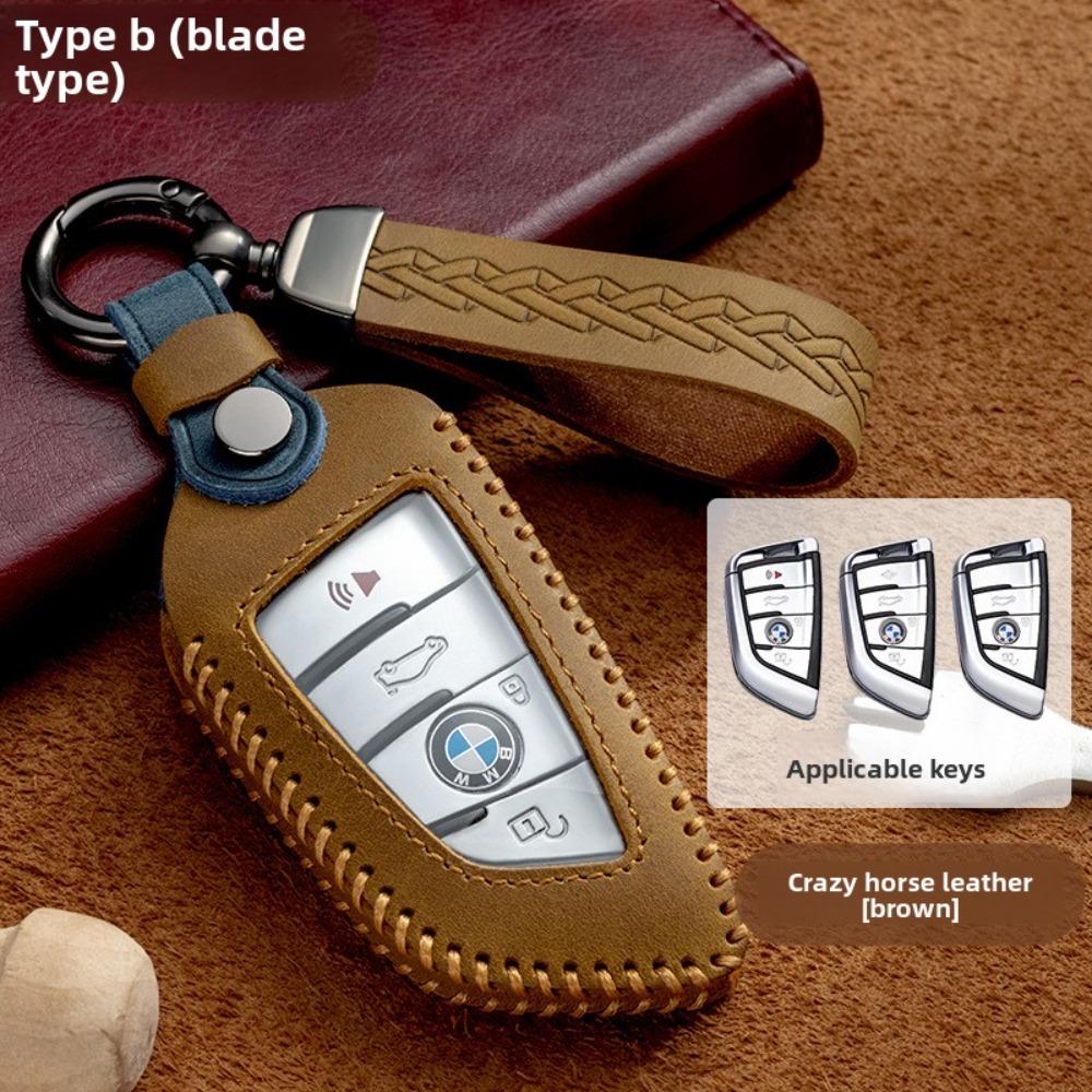 Genuine Leather for BMW Key Cover for 1 3 5 7 Series X1 X3 X4 X5 X6 Blade 525320li Smart Key Case