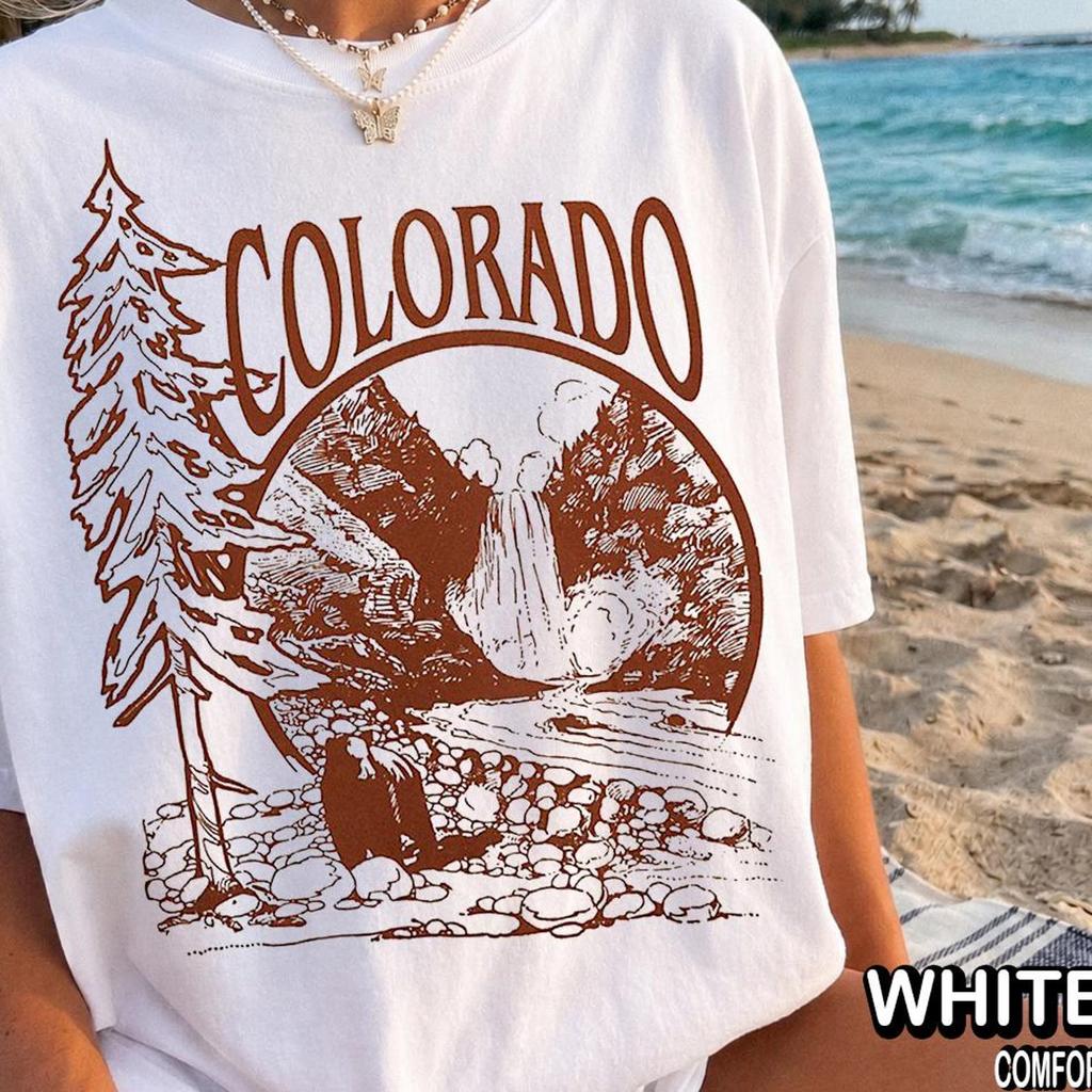 Colorado Mountain Graphic Shirt, Denver Vintage Style Tee, National Park Inspired
