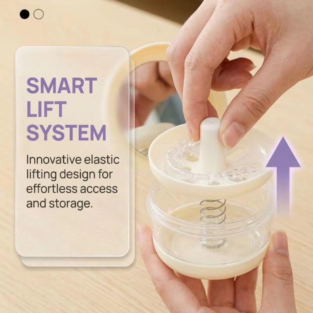 Clear Case Portable Denture Case Elastic Lifting Denture Soak Cup for Clear Braces