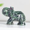 Crystal Elephant Resin Figurine With Semiprecious Stones For Office And Party Decoration
