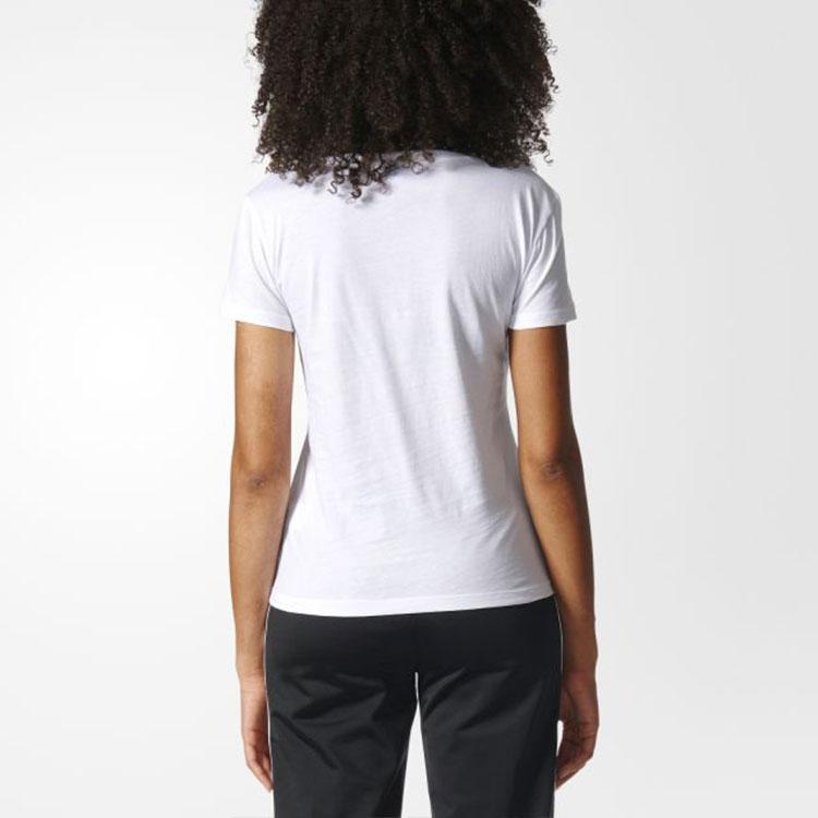Adidas Originals Tongue Set in Sleeve T Shirt Women's White BK2314