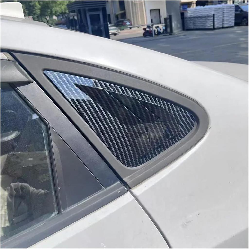 2PCS for Hyundai Elantra 2007-2010 Car Rear Window Quarter Louver Cover Side Vent Shutter Trim Scoop ABS Accessories(Carbon Look)