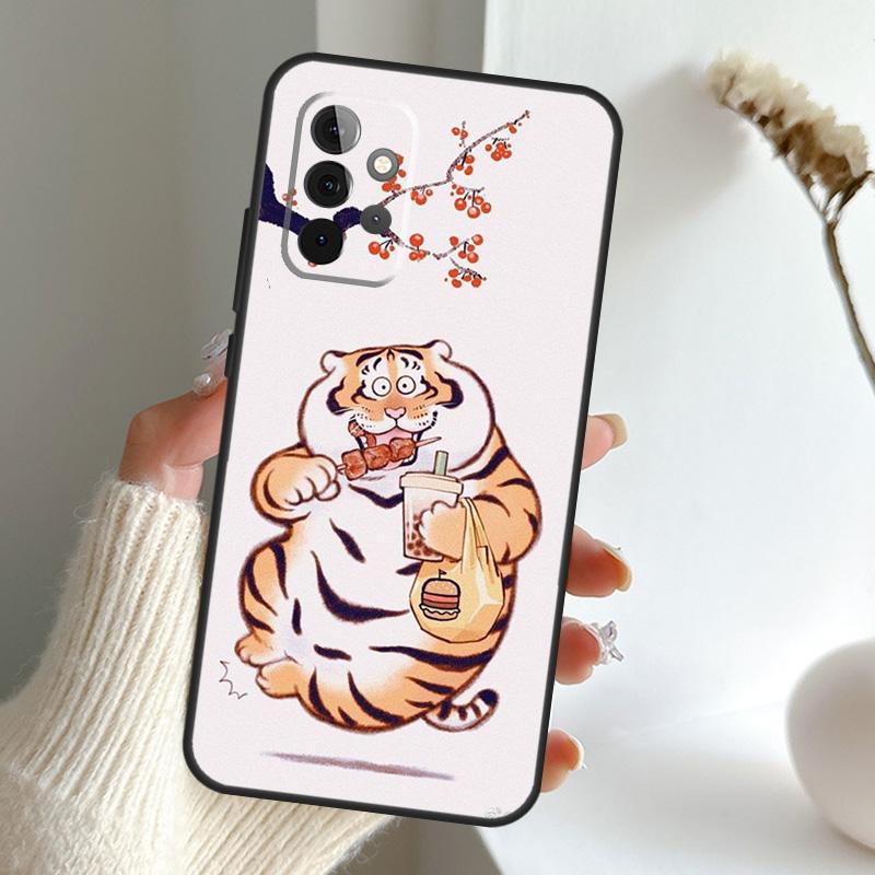 

Cartoon Fat Tiger Case For Samsung Galaxy A34 A54 A14 A15 A35 A55 A16 A26 A36 A56 A52 A12 A32 A13 A33 A53 A17 Samsung A06