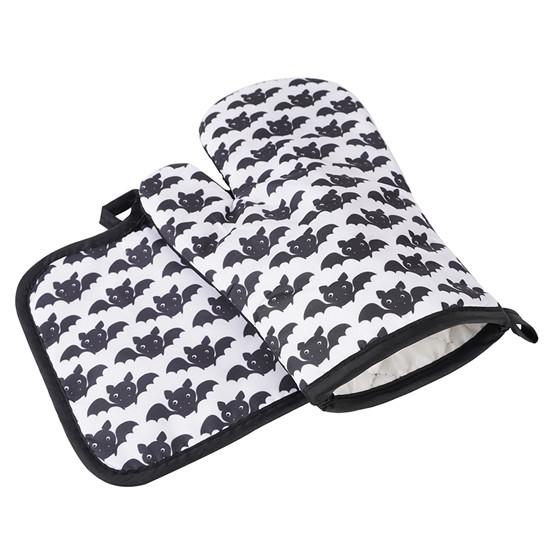 Microwave Oven Heat Insulation Gloves Halloween Pattern High Temperature Resistant Thickened Kitchen Gloves Anti-Scald Gloves