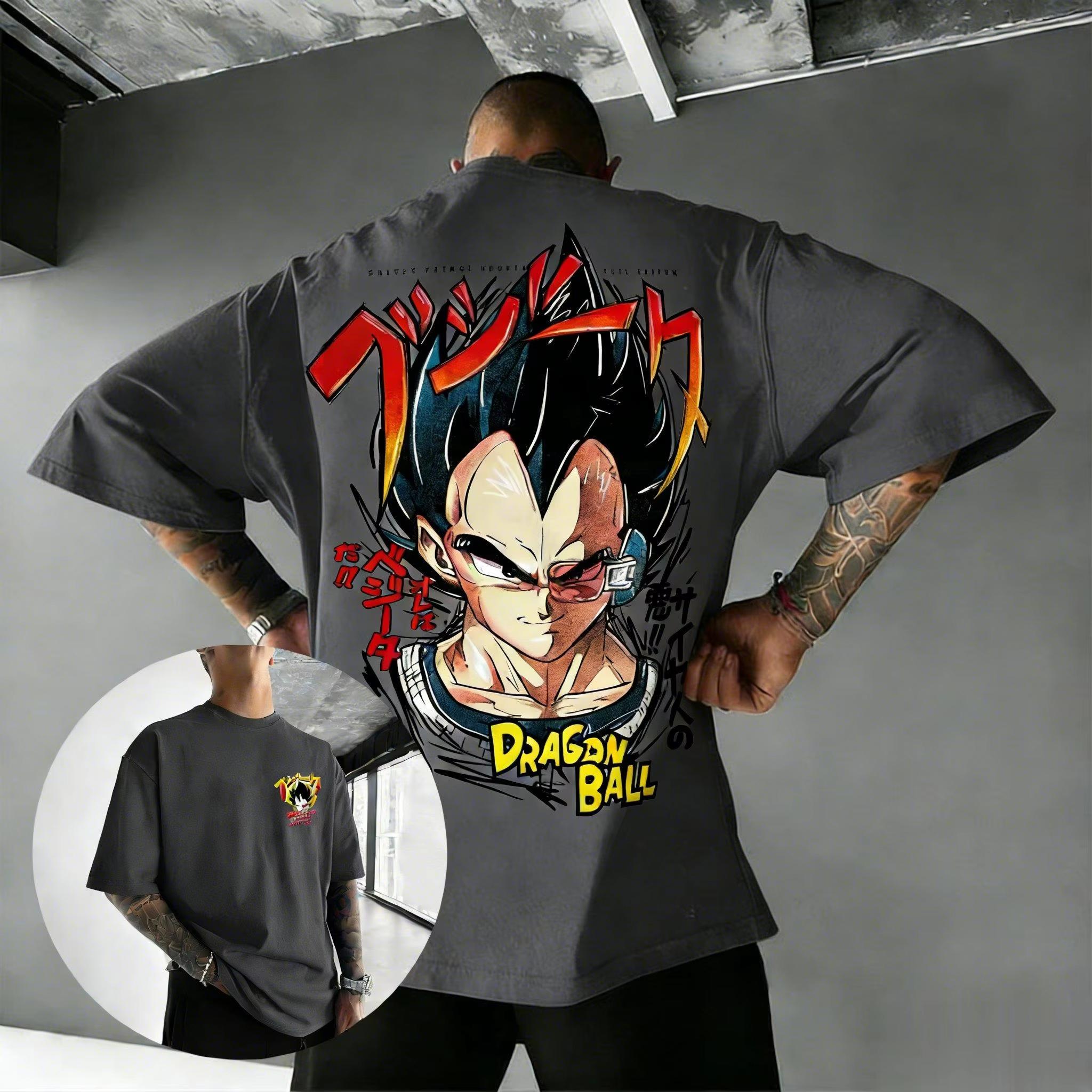 

2026 new Dragon Ball Vegeta Anime Tshirt Summer Pure Cotton Streetwear Casual Short Sleeve Shirt 4XL