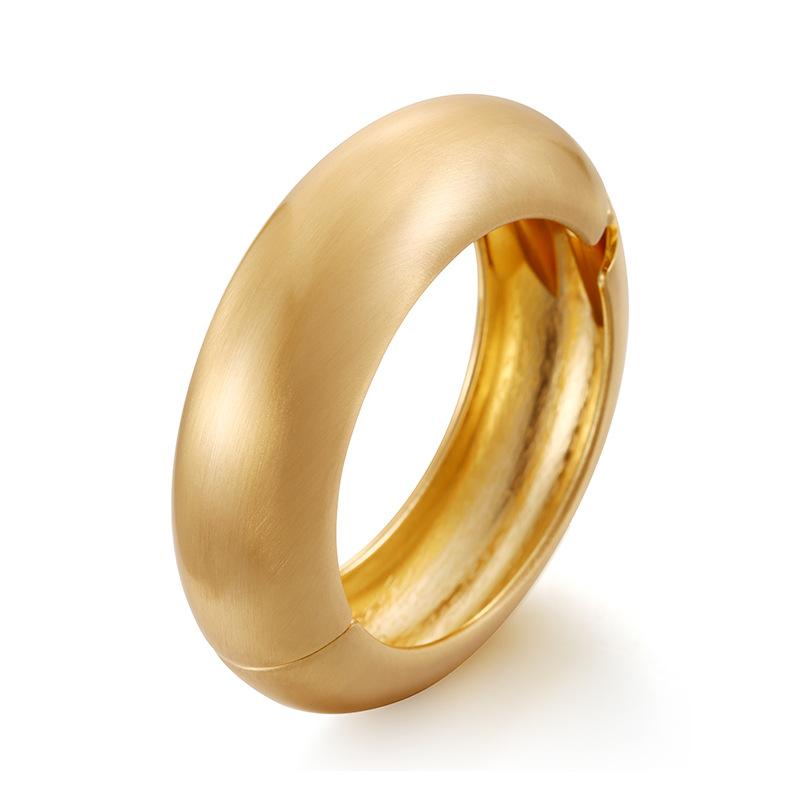Chunky Heavy Frosted Matte Metal Geometric Wide Bangles for Women Open Cuff Thick Irregular Bangle Bracelets Punk Jewelry