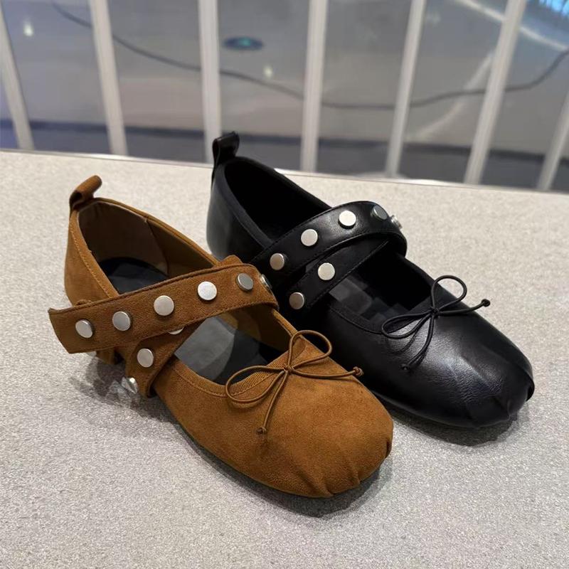 Fashion Flats Women Ballet Dance Shoes Shallow Bow Dress Loafers Shoes Fashion Autumn Woman Sport 2025 Brand Designer Chaussure Femme
