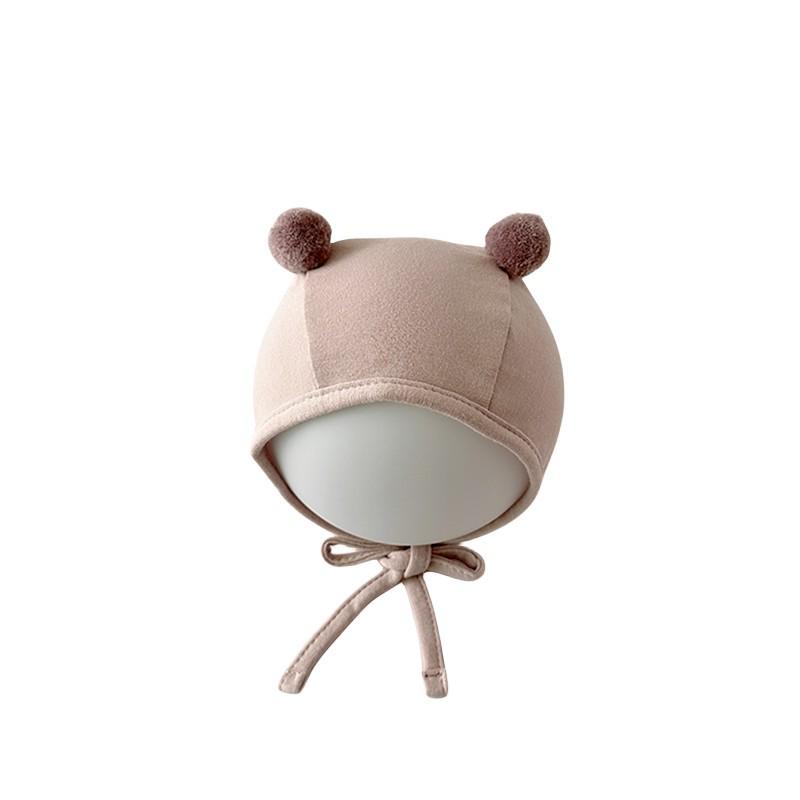Infant & Toddler Ear Protection Pom-Pom Hat - Thin, Korean Style for Boys & Girls (Spring/Autumn)