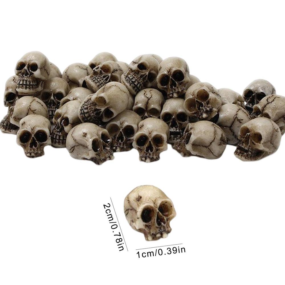 20pcs Simulation Skull Model Toys Modern Mini Skull DIY Halloween Decoration Funny Model Toys Collection Miniatures Model