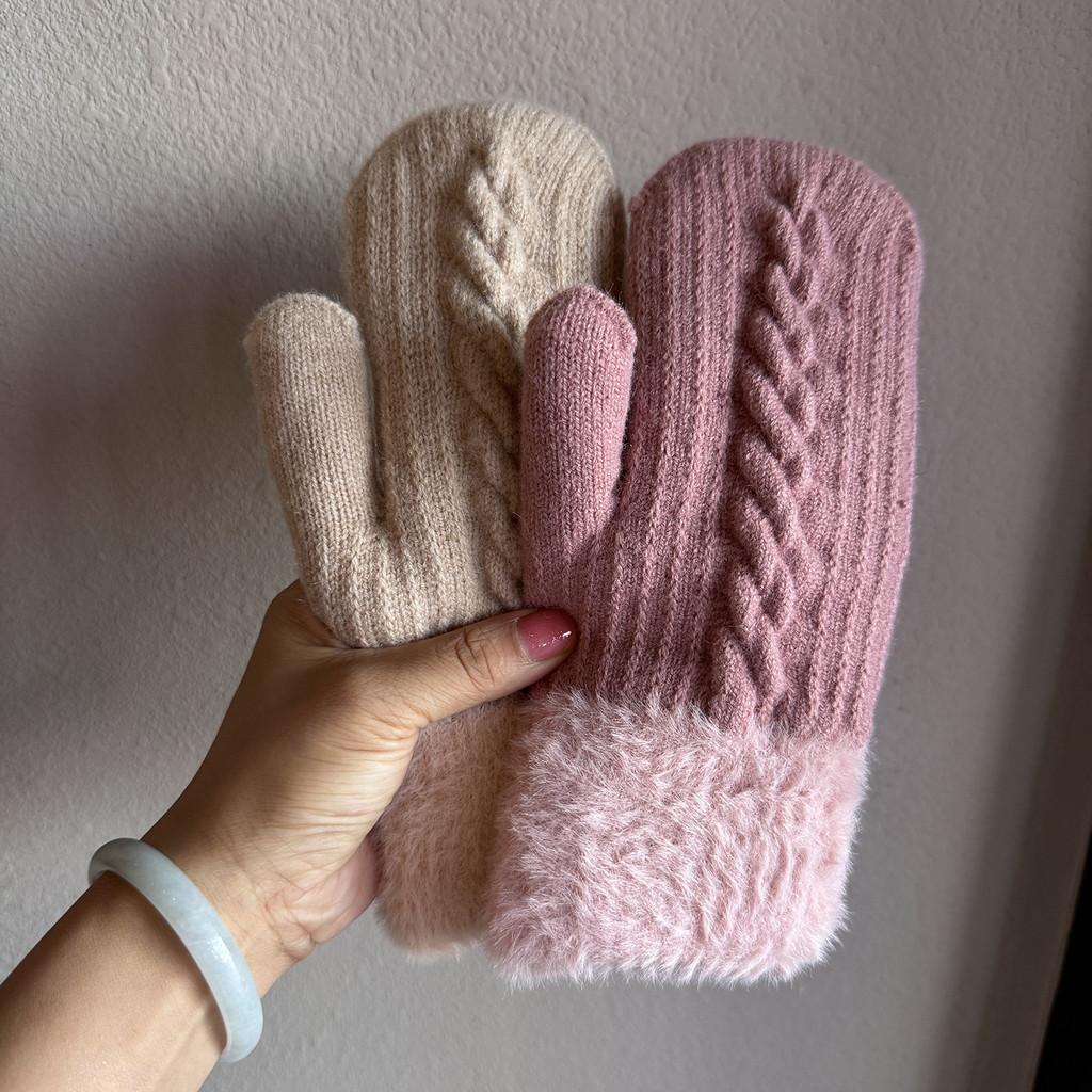 Unisex Alpaca Wool Knit Winter Gloves With Fleece Lining For Commuting And Outdoor Activities