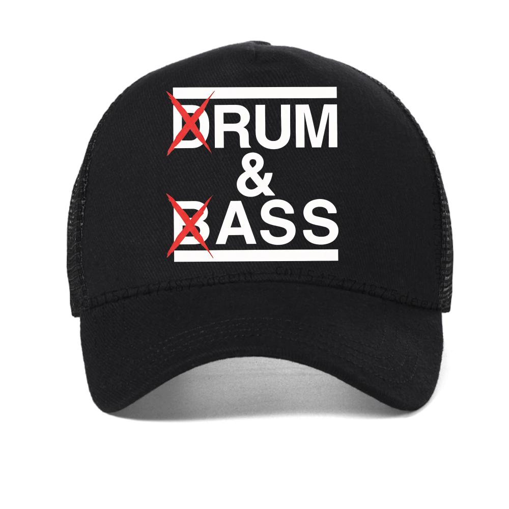 Retro Drum And Bass letter print baseball cap fashionable creative men's women's mesh snapback hat Breathable casual trucker hat