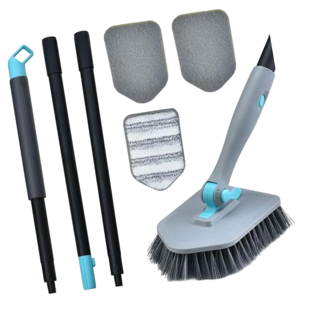 Tub Tile Scrubber Brush Cleaner Brush with Long Handle Scrub Brush Shower Cleaning Brush for Floor Door Bathroom Bath Kitchen