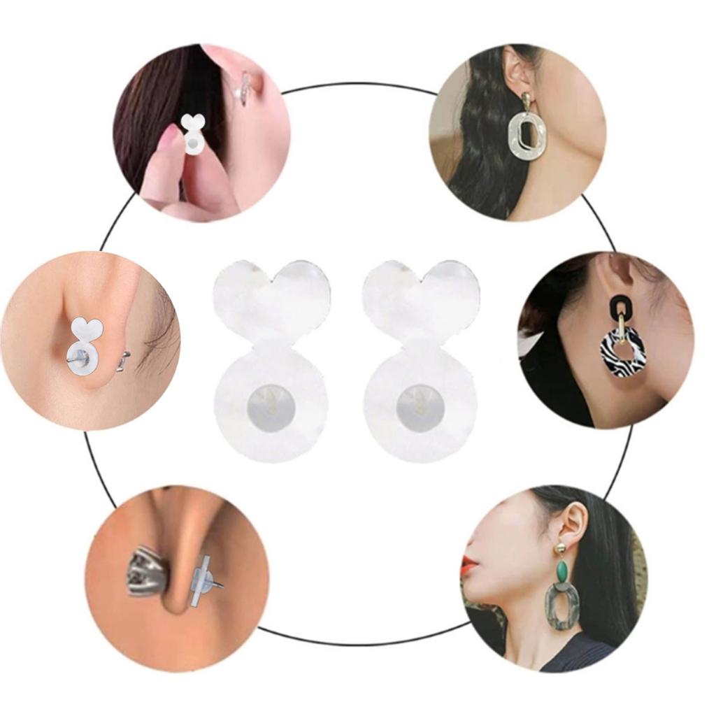 6Pcs Acrylic Large Studs Backings Multifunctional Earlobe Supports Stylish Adjustable Earring Lifter Ear Accessory Charm