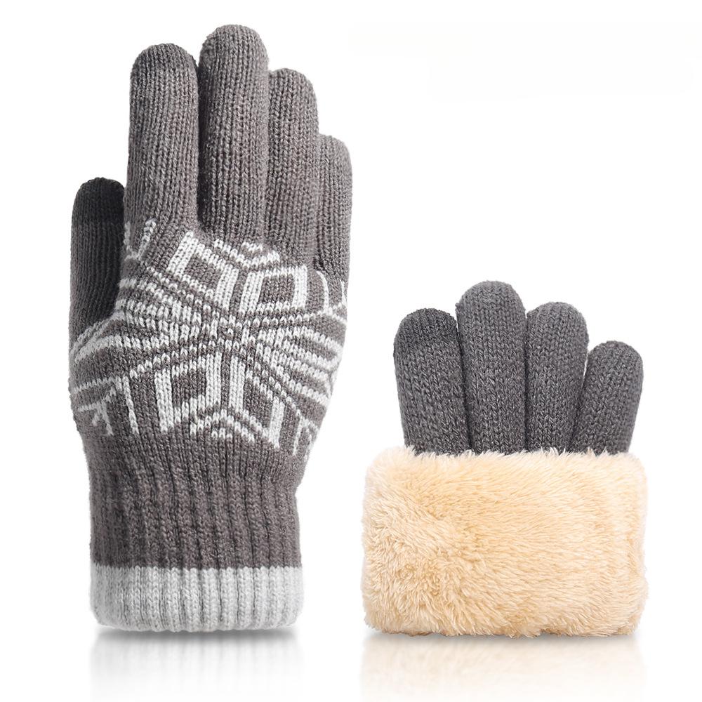 Winter Motorcycle Gloves Double-layer Touch Screen Thick Fleece Knitting Glove for Men Outdoor Work Cold Resistant Work Gloves